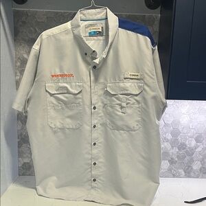 Whataburger/Magellan Wolverine Gray and Blue Casual Button Down Shirt